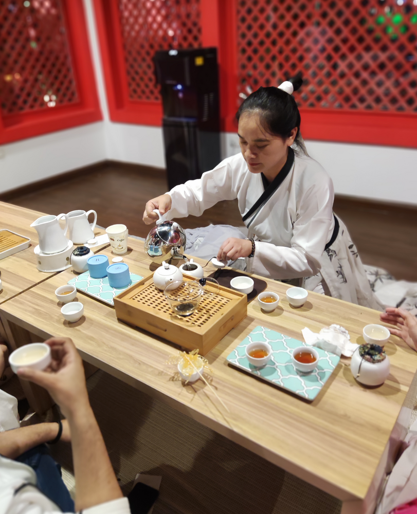 The blue House Tea at the BLVD WORLD in Riyadh Saudi Arabia